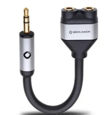 Oehlbach 60021 Adapter 2x3,5 jack(f)>3,5jack(m) black