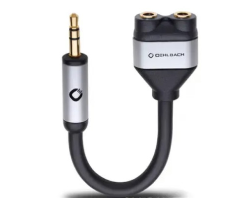 Oehlbach 60021 Adapter 2x3,5 jack(f)>3,5jack(m) black