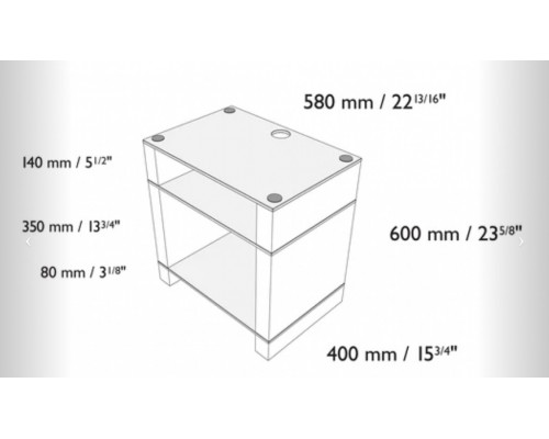 BLOK STAX 600 Walnut Etched Glass