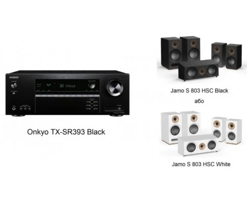 Onkyo TX-SR393 Black + Jamo S 803 HSC