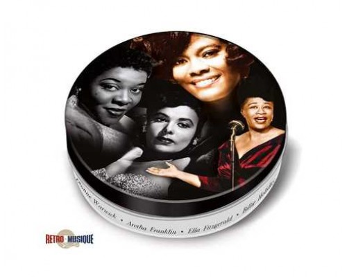 Retro Musique Jazz Divas - 8 Pieces Coaster Set With Real Vinyl Coasters