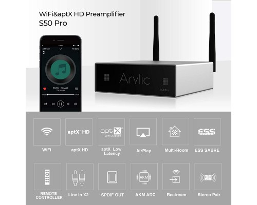 Arylic S50 Pro + Wireless Stereo Preamplifier